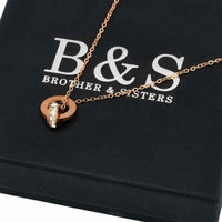 Thumbnail for Necklace with Joined Rings & Crystals - Necklace For A Woman - Woman Necklace Necklace Brother & Sisters