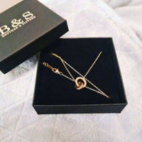 Thumbnail for Necklace with Joined Rings & Crystals - Necklace For A Woman - Woman Necklace Necklace Brother & Sisters