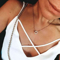 Thumbnail for Necklace with Joined Rings & Crystals - Necklace For A Woman - Woman Necklace Necklace Brother & Sisters
