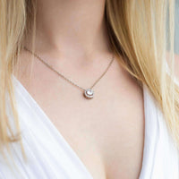 Thumbnail for Silver Circle Necklace - Silver Necklace Women - Womens Necklace Necklace Brother & Sisters