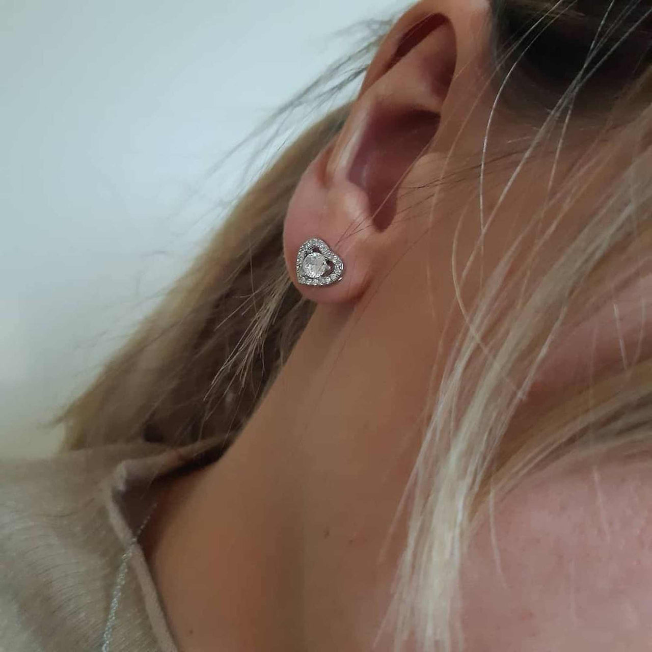 Silver Hearts Earrings - Sterling Silver Earrings For Women - Silver Stud Earrings Earrings Brother & Sisters