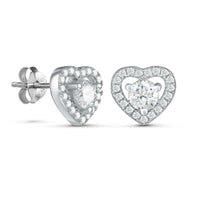 Thumbnail for Silver Hearts Earrings - Sterling Silver Earrings For Women - Silver Stud Earrings Earrings Brother & Sisters