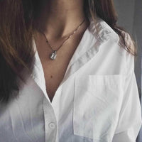 Thumbnail for Silver Rectangle Necklace - Silver Necklace Women - Women’s Necklace Necklace Brother & Sisters