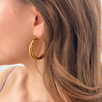 Thumbnail for The Joints - Gold Earrings - Gold Hoop Earrings - Gold Hoops - Women's Earrings Earrings Brother & Sisters