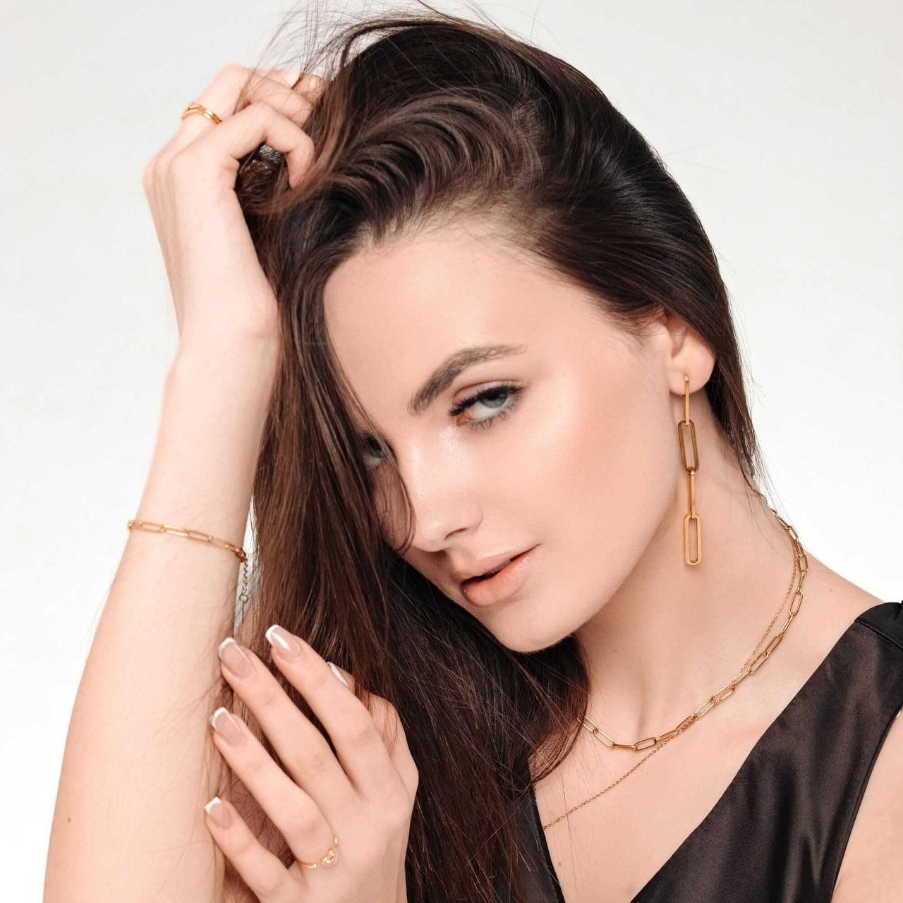 The Pendantes - Gold Earrings - Gold Chain Earrings - Women's Earrings Earrings Brother & Sisters