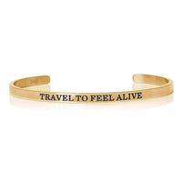 Thumbnail for Travel To Feel Alive Bracelet - Quote Bracelet - Mantra Bracelet Bracelet 18k Gold Brother & Sisters