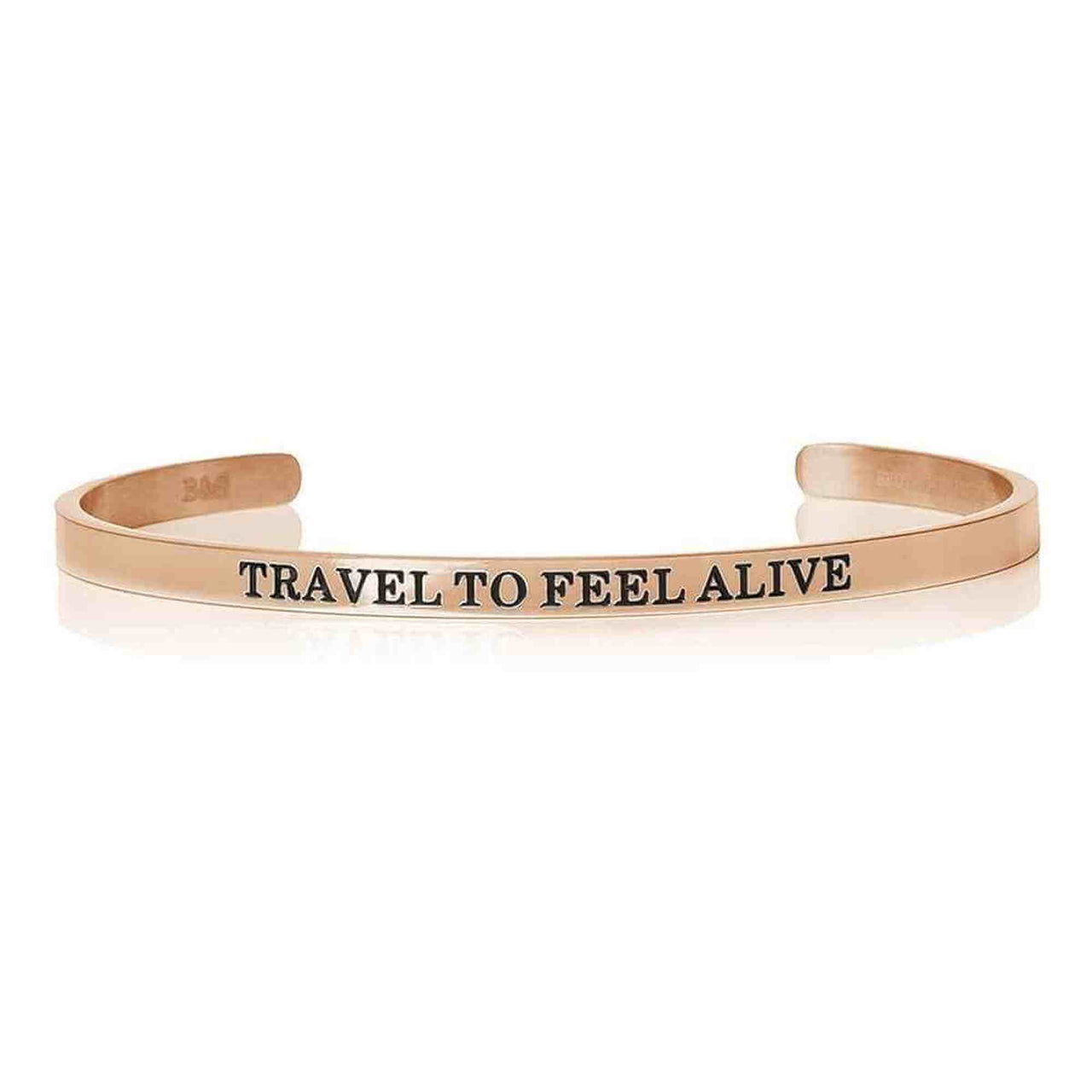 Travel To Feel Alive Bracelet - Quote Bracelet - Mantra Bracelet Bracelet 18k Rose Gold Brother & Sisters